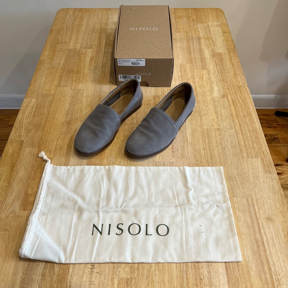 Nisolo Alejandro Men’s Gray Suede Slip-On Loafers 11